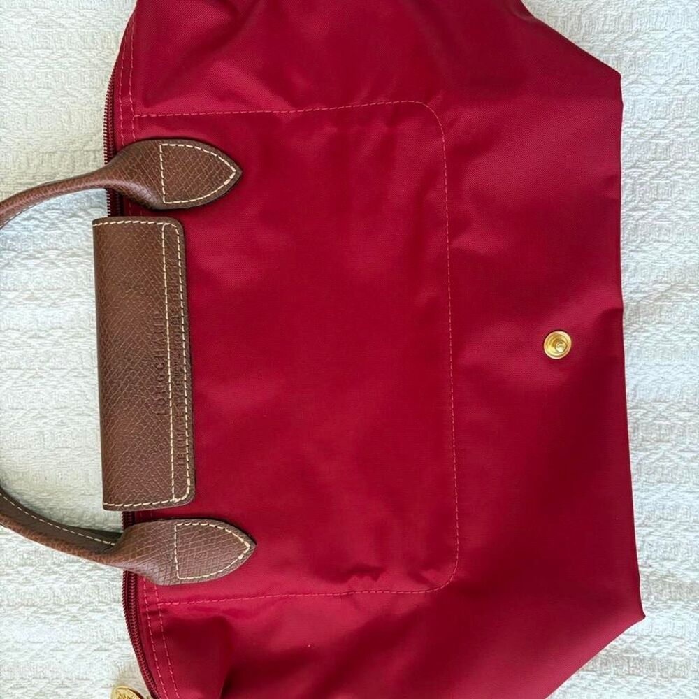 Authentic Longchamp Women's Red and Burgundy Bag - Picture 3 of 11